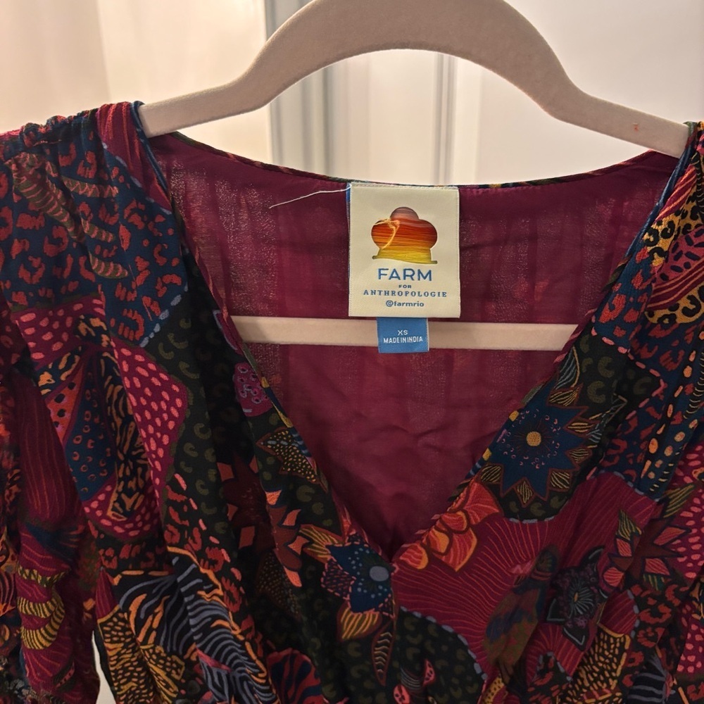 Anthropologie X Farm Rio Mixed Print Tiered Maxi Dress | XS | Boho Floral - Picture 4 of 4